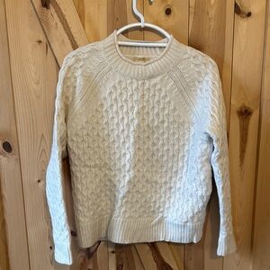 J. Crew Women's Ivory Cashmere Cable Knit Sweater